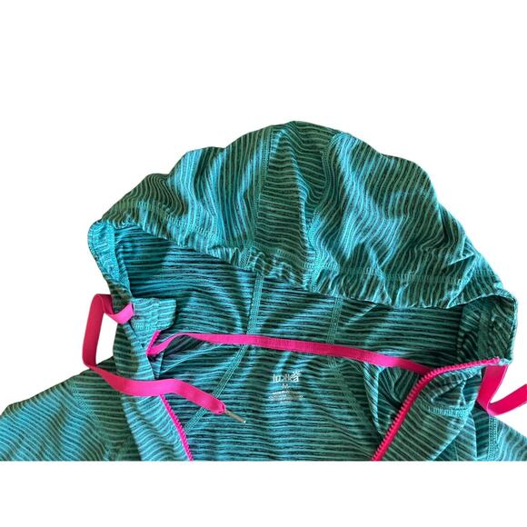 Lukka Jacket Teal Blue Striped Zip Up Hoodie Lightweight Womens Size M - Picture 4 of 15